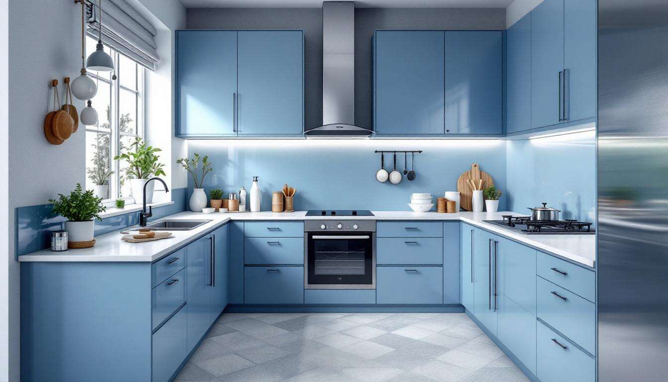 Cuisines bleu glacial : la tendance Pinterest 2026 qui remplace le tout-blanc et change tout chez vous sans gros travaux