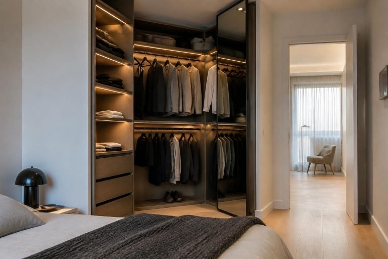 Dressing d'angle en petit espace : guide complet 2026