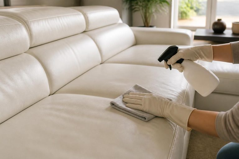 Nettoyage d'un canapé en cuir blanc : guide complet